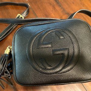 Black imitation leather shoulder/crossbody bag.  Never used